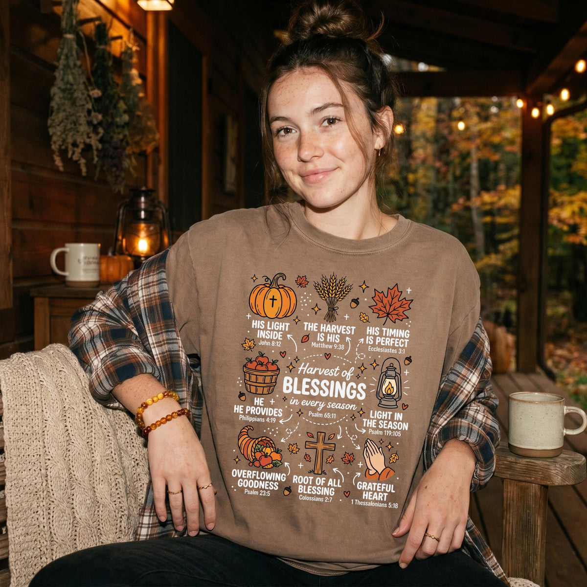 Religious Christian Comfort Colors® T-shirt, Bible Verse Fall Tee, Thanksgiving Gift Crewneck