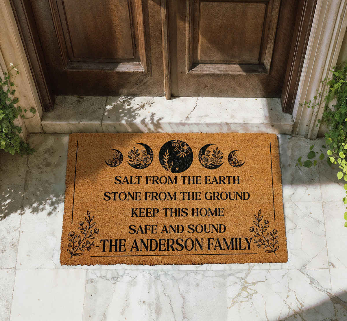 Salt From The Earth Doormat, Witchy Home Blessing Welcome Mat