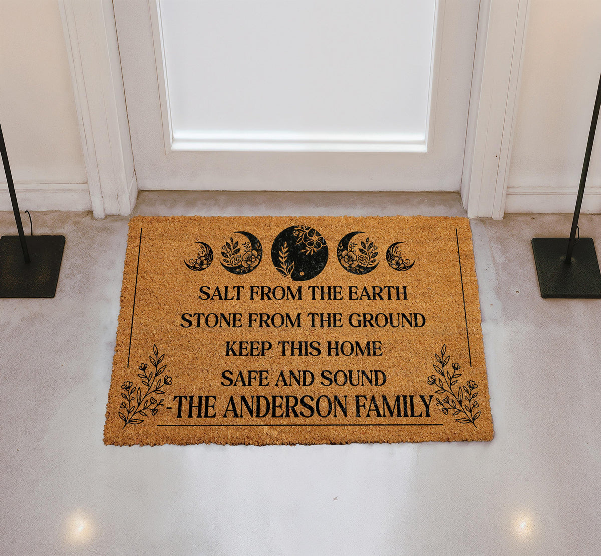 Salt From The Earth Doormat, Witchy Home Blessing Welcome Mat