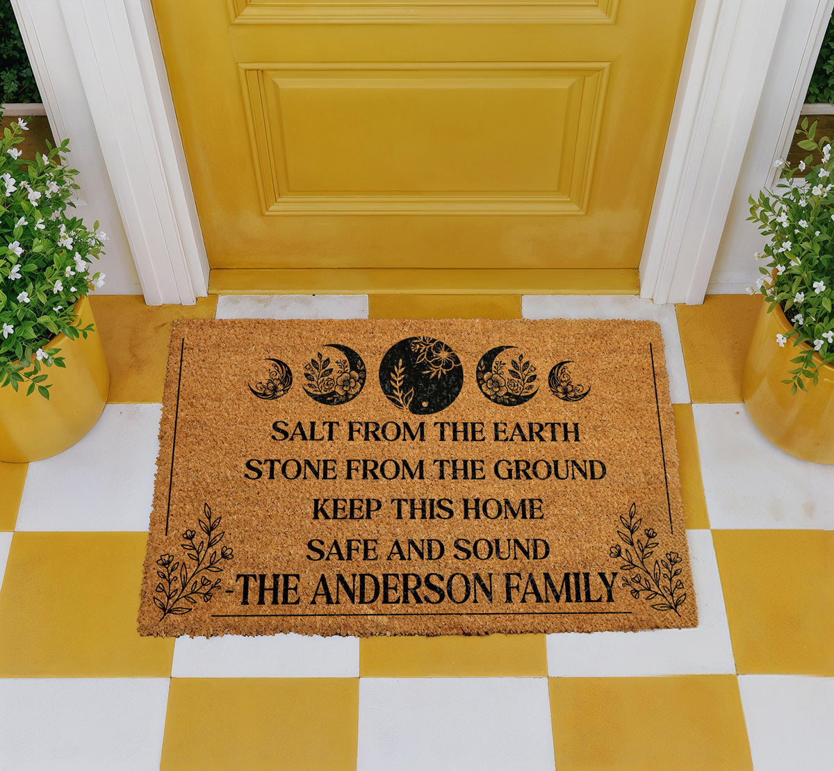 Salt From The Earth Doormat, Witchy Home Blessing Welcome Mat