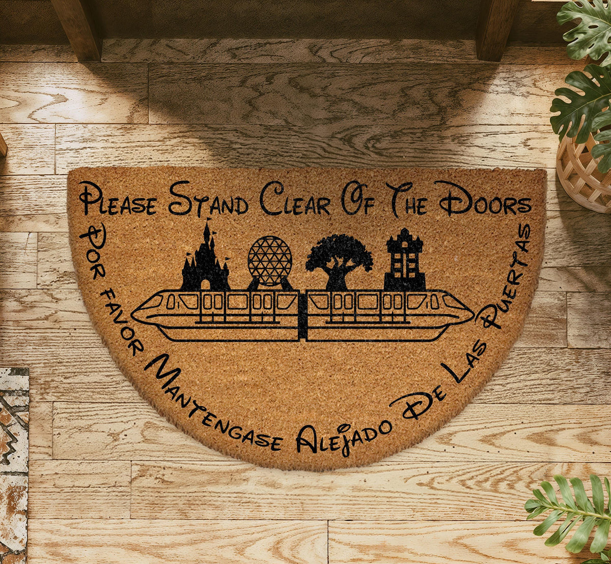 Please Stand Clear Of The Doors Doormat, Monorail Welcome Mat