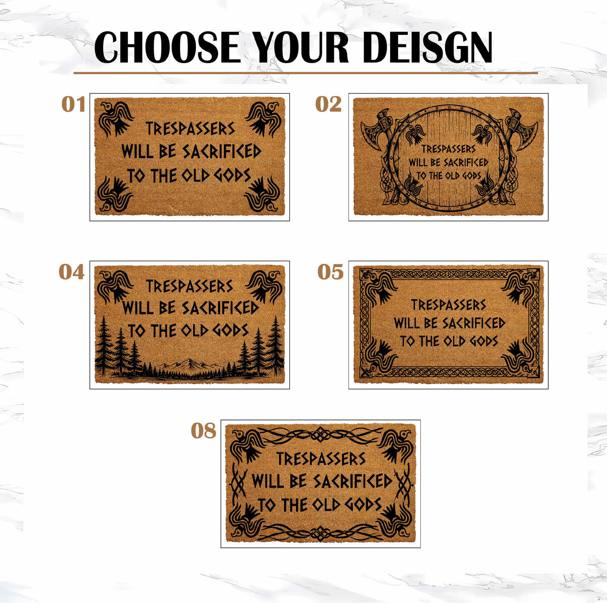 Trespassers Will Be Sacrificed To The Old Gods Doormat, Funny Myth Welcome Mat