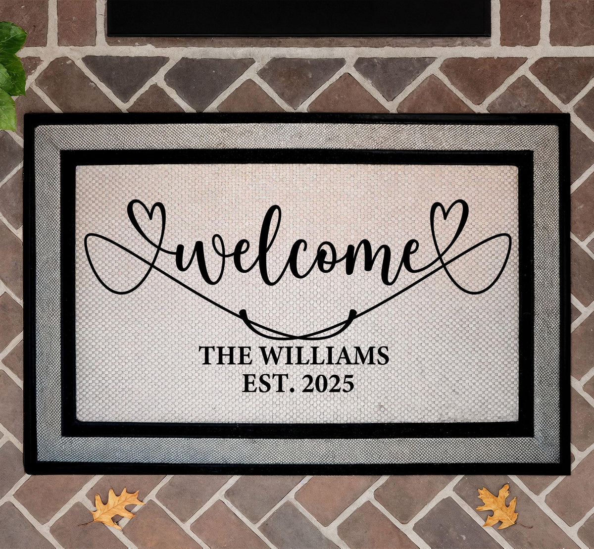 Custom Family Name And Est. Year Welcome Doormat, Couples Wedding Gift, Housewarming Present