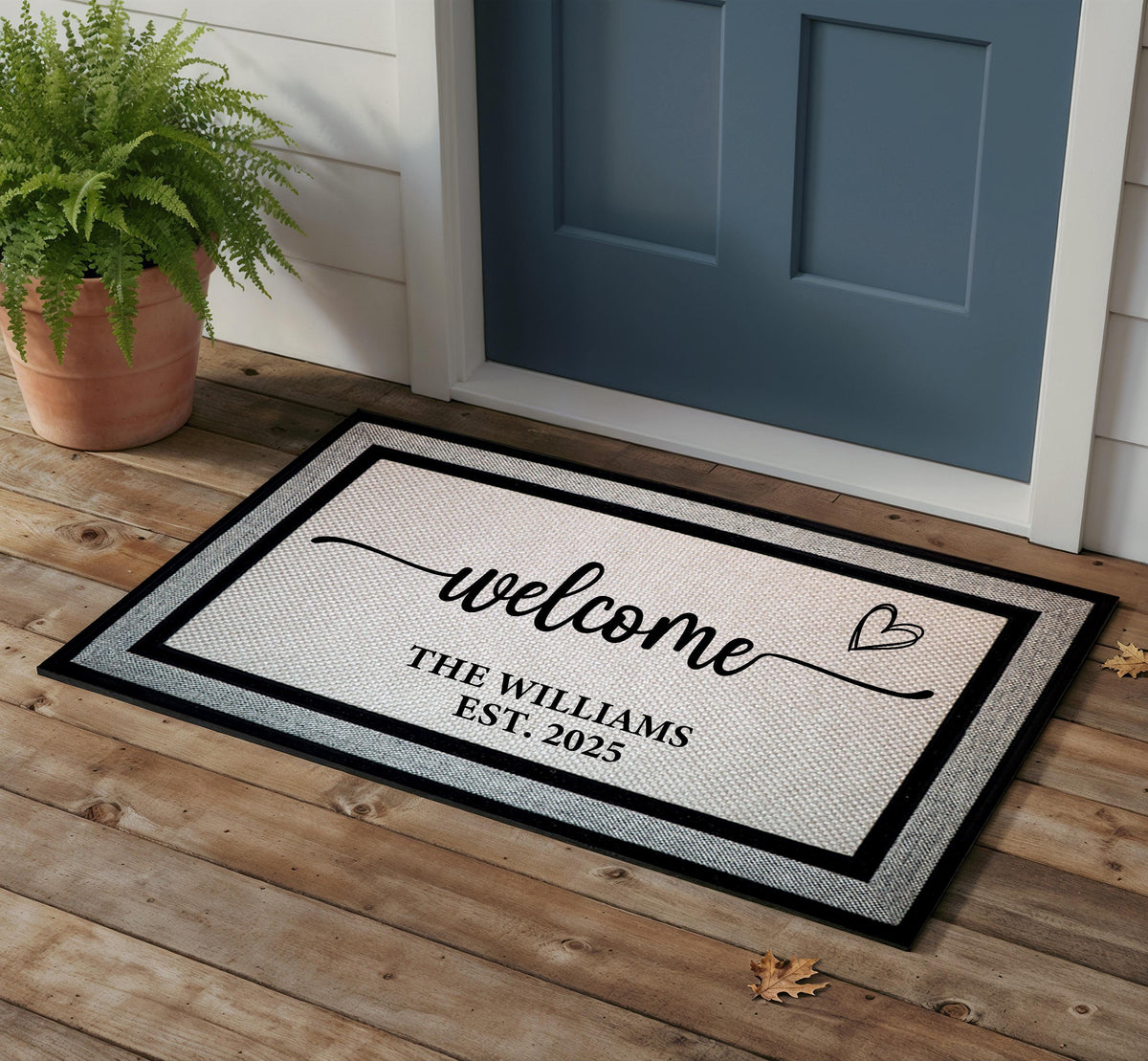 Custom Family Name And Est. Year Welcome Doormat, Couples Wedding Gift, Housewarming Present
