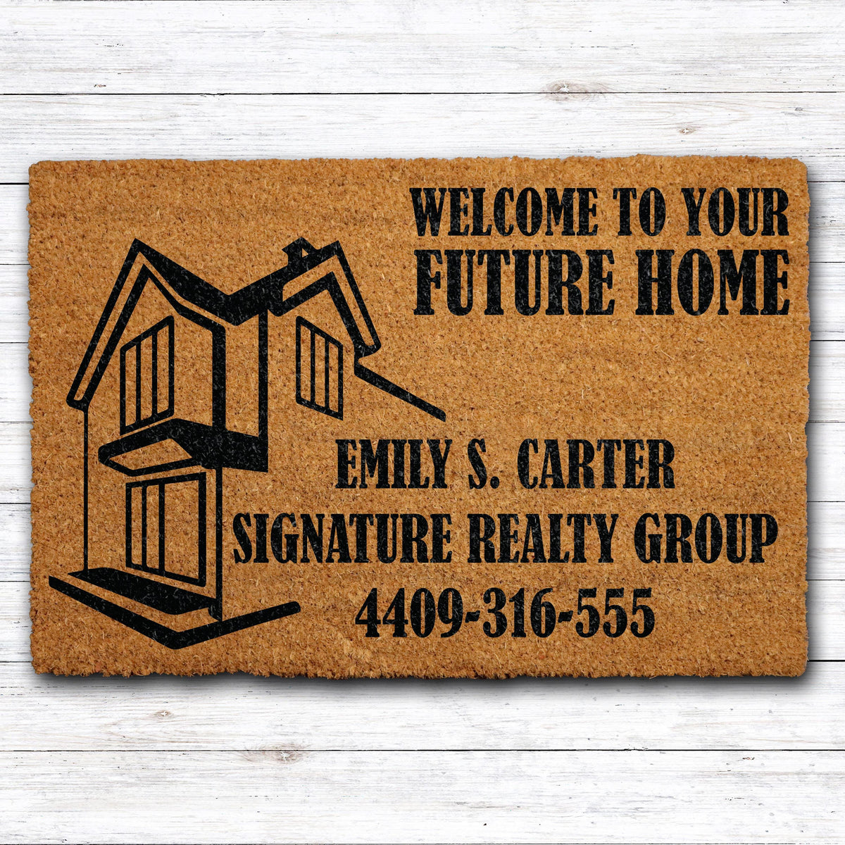 Custom Welcome To Your Future Home Doormat, Personalized Real Estate Marketing Welcome Mat