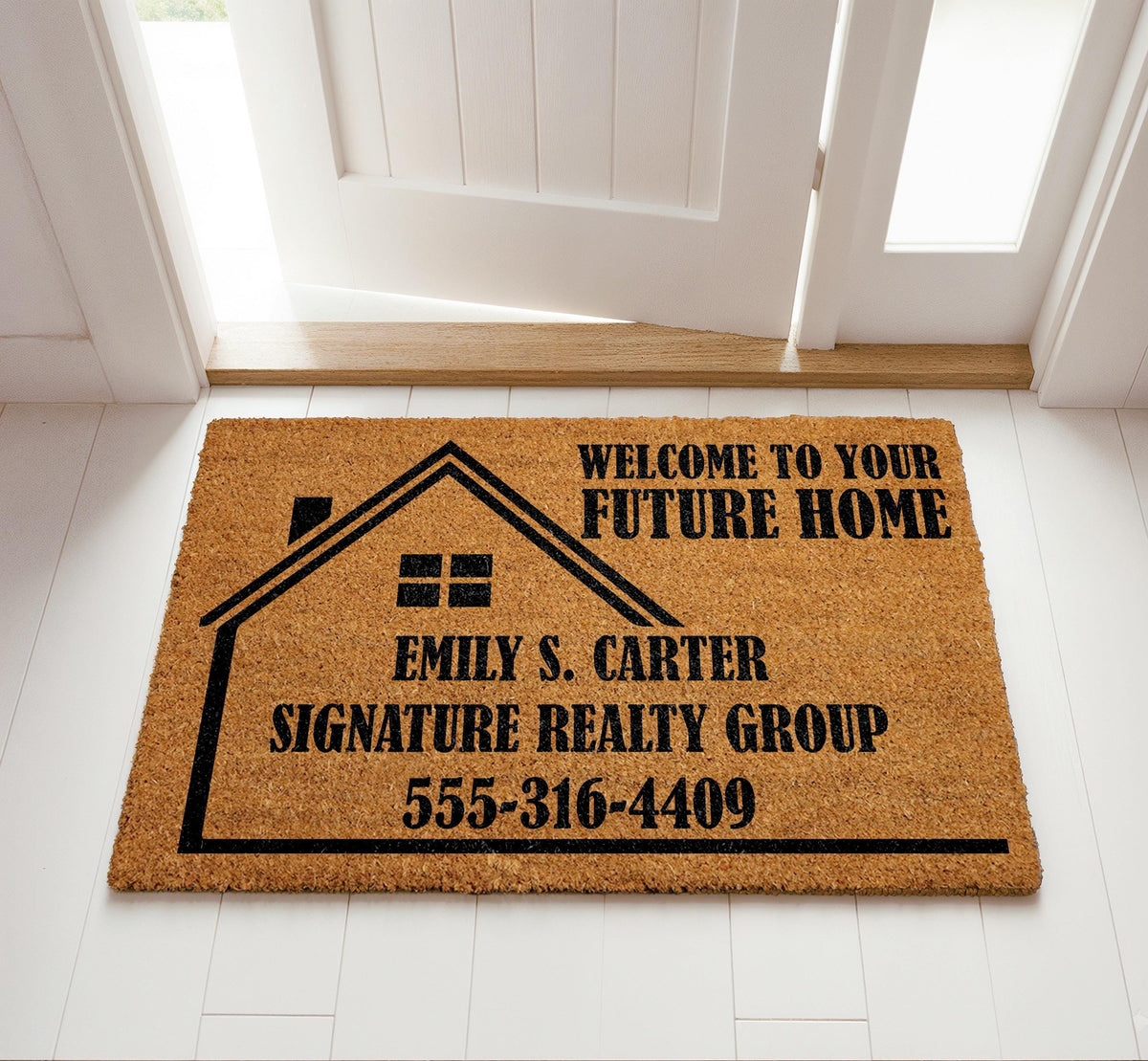 Custom Welcome To Your Future Home Doormat, Personalized Real Estate Marketing Welcome Mat