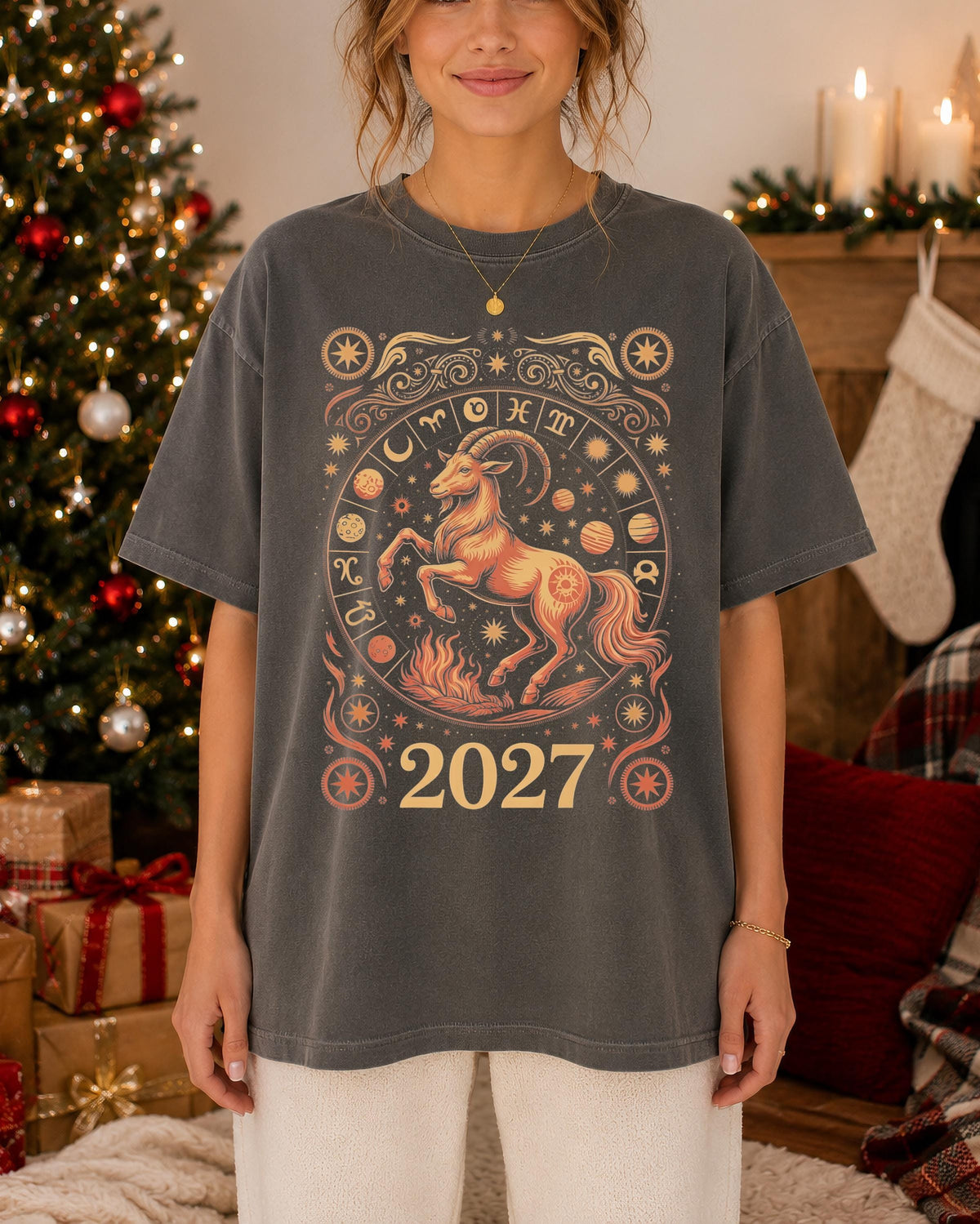 Year of the Fire Comfort Colors® T-Shirt, Chinese Goat 2027 Tee, New Years Celebration Gift