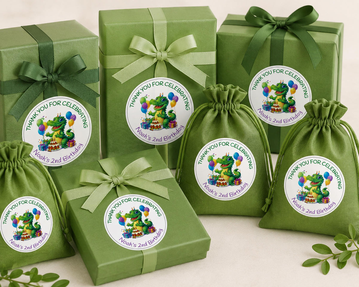 Personalized Dinosaur Birthday Stickers