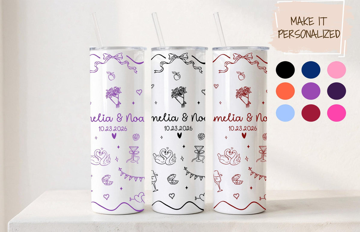 Personalized Bride Tumbler, Custom Wedding Gift, Stainless Steel Name Tumbler