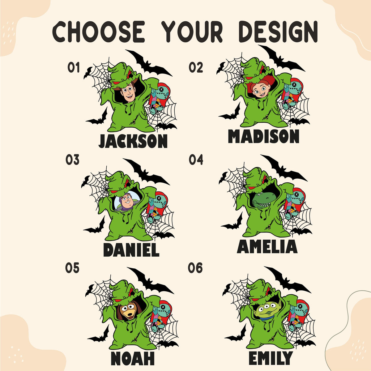 Personalized Green Monster Toy Friends Trick or Treat Bag