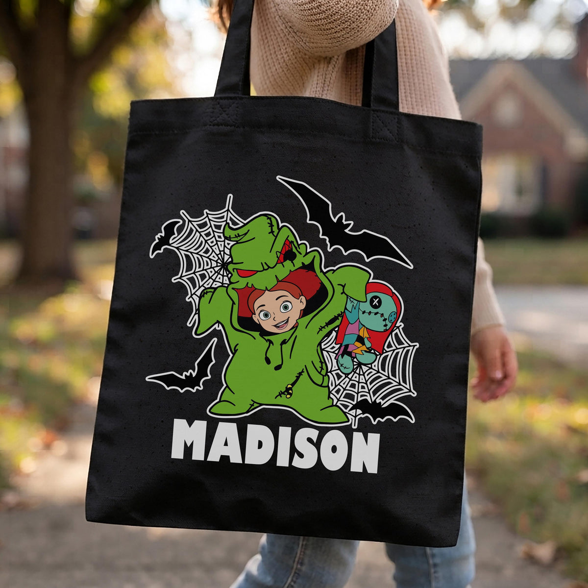 Personalized Green Monster Toy Friends Trick or Treat Bag