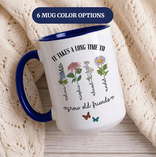Personalized Birth Flower Besties Coffee Mug
