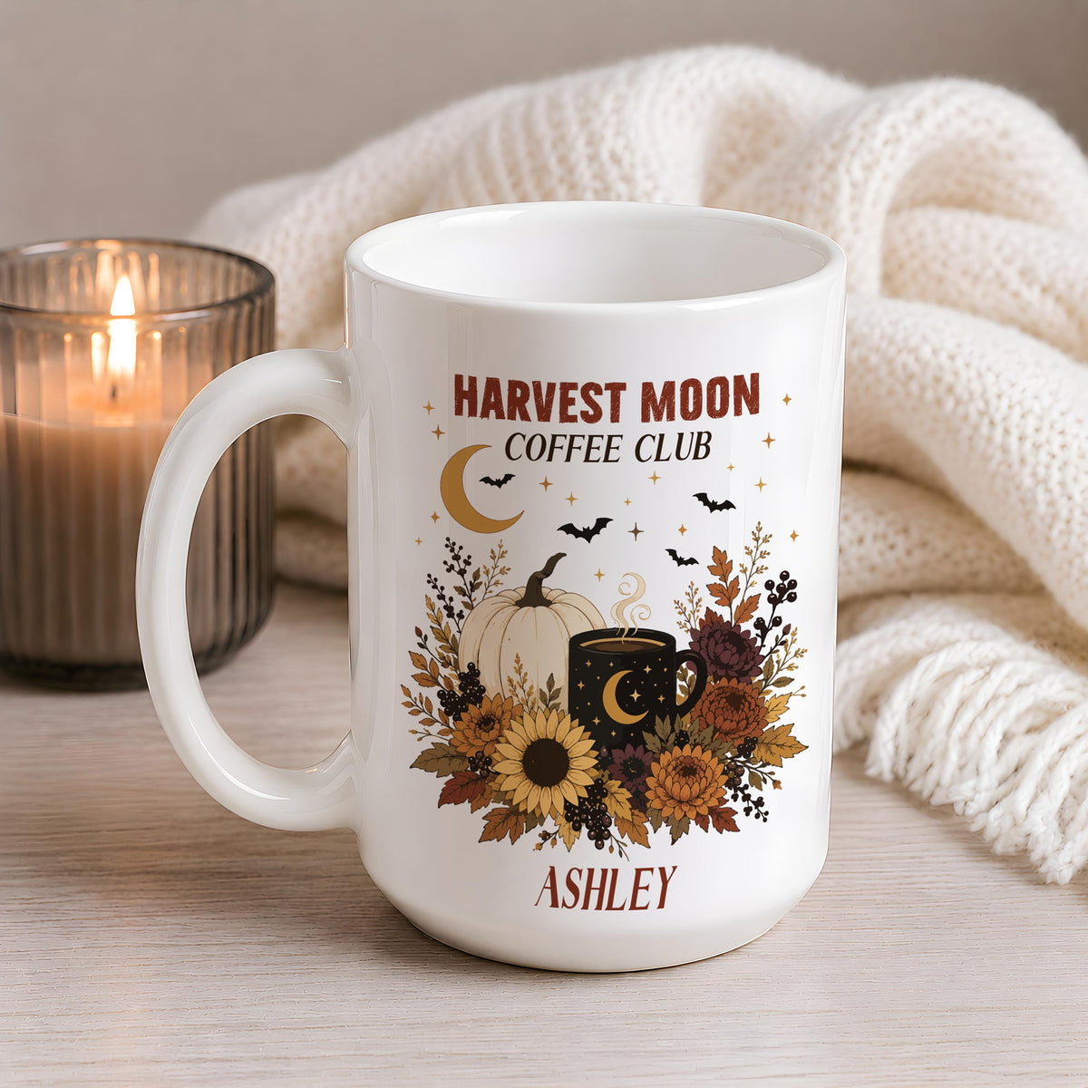 Personalized Pumpkin Season After Dark Coffee Mug, Custom Fall Pumpkin Spice Latte Cup