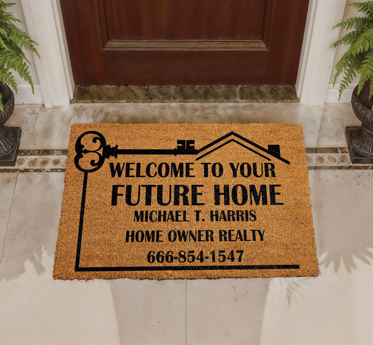 Welcome To Your Future Home Doormat, Custom Realtor Welcome Mat, Personalized Real Estate Door Mat, Realtor Housewarming Gift