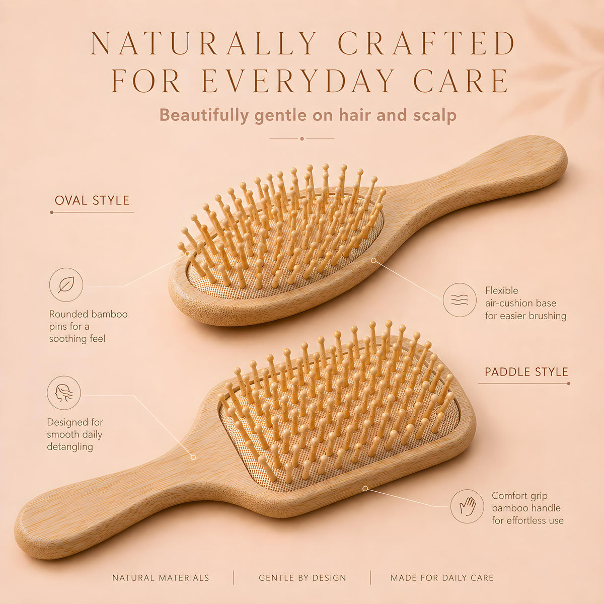 Custom Engraved Bamboo Paddle Hair Brush, Bridesmaid Gift