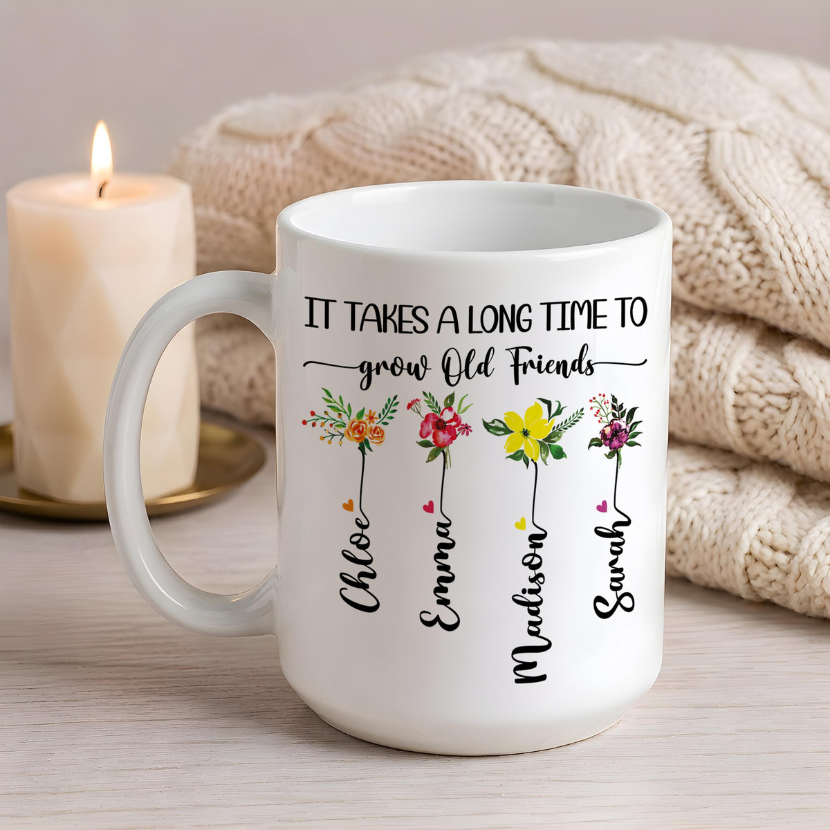 Personalized It Takes a Long Time To Grow Old Friends Mug