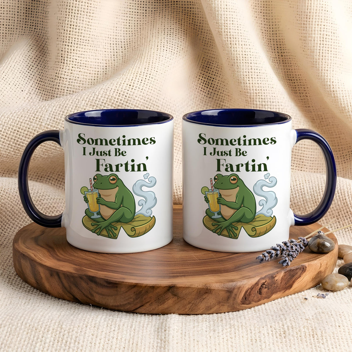 Sometimes I Just Be Fartin' Coffee Cup, Sarcastic Frog Illustration Ceramic Mug for Coworker
