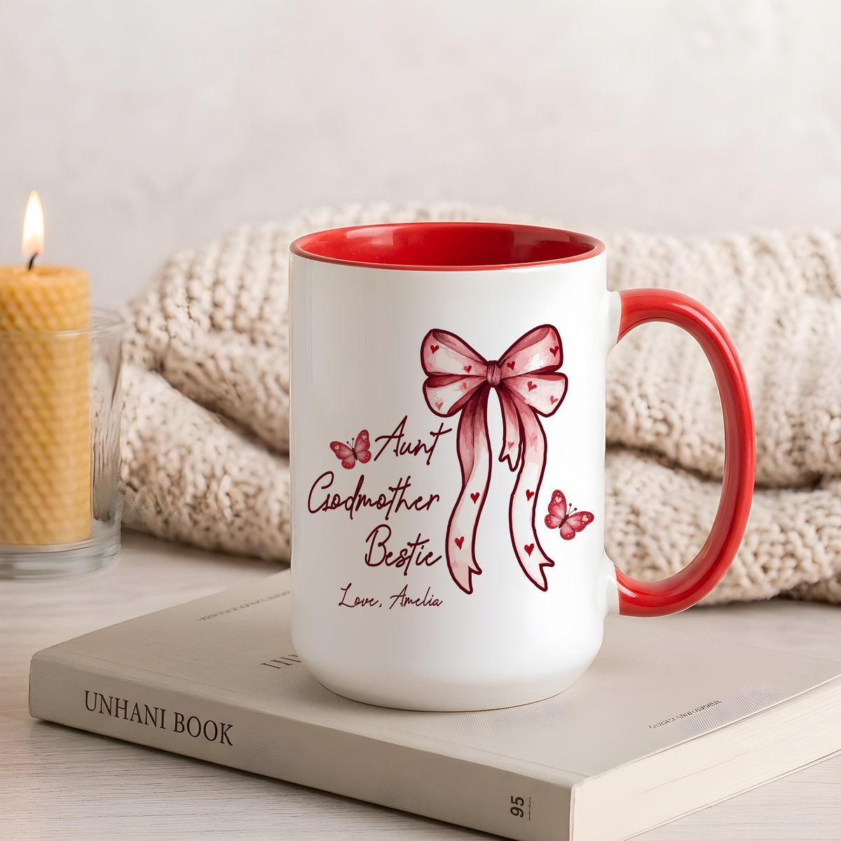 Personalized Aunt Godmother Bestie Mug, Godparent Proposal Gift, Auntie Baby Announcement Cup