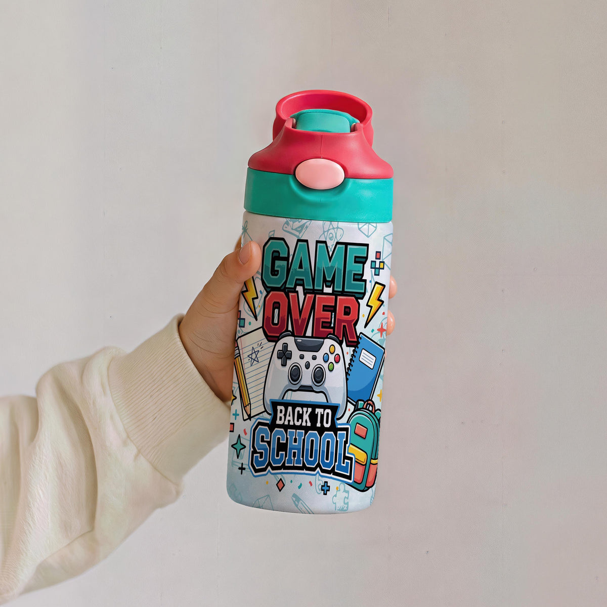 Personalized Gamer Kids Tumbler, Back to School Stainless Steel Cup