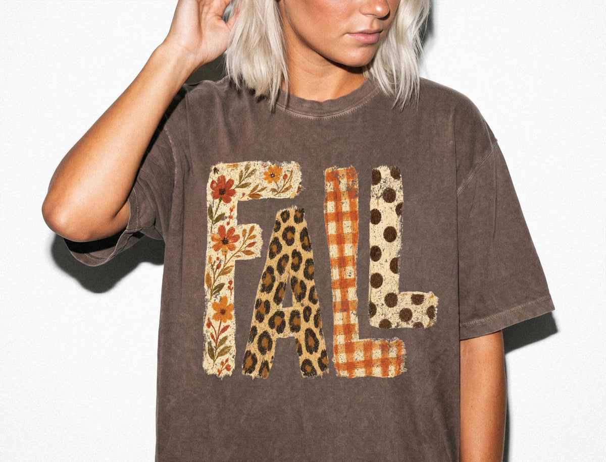 Fall Flowers Comfort Colors® Shirt, Fall Season Leopard T-Shirt, Autumn Lovers Gift Tee