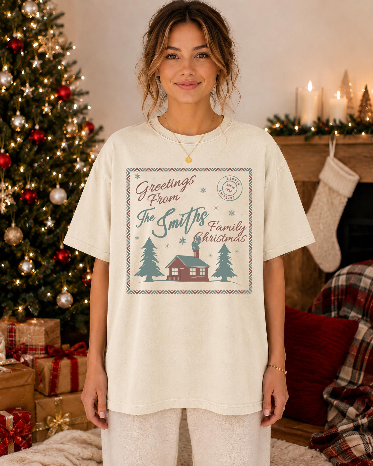 Christmas Family Comfort Colors® T-Shirt, Custom Christmas Reunion Tee, Holiday Matching Gift