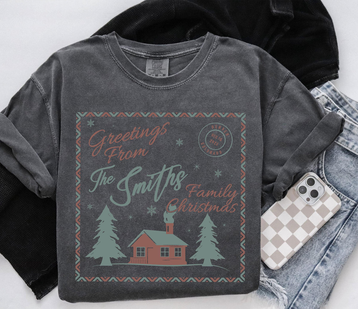 Christmas Family Comfort Colors® T-Shirt, Custom Christmas Reunion Tee, Holiday Matching Gift