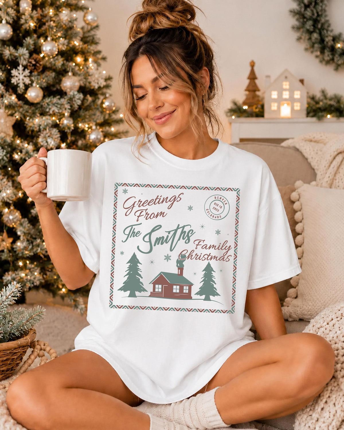 Christmas Family Comfort Colors® T-Shirt, Custom Christmas Reunion Tee, Holiday Matching Gift