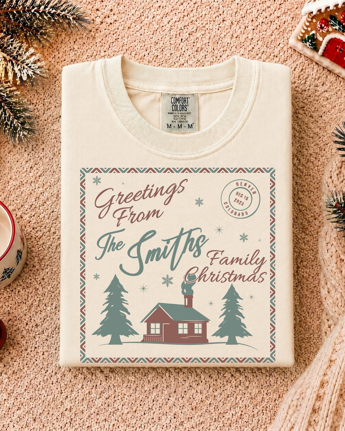 Personalized Christmas Comfort Colors® Shirt, Family Matching Xmas Tees, Christmas Crew Gift Shirt