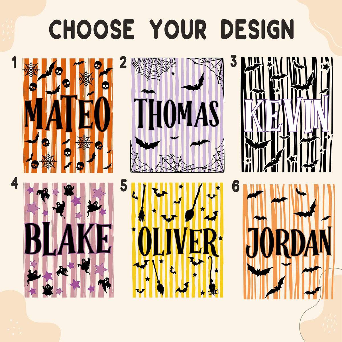 Personalized Halloween Canvas Tote Bag