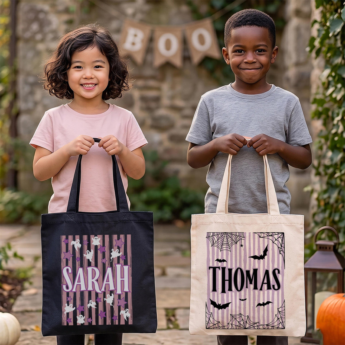Personalized Halloween Canvas Tote Bag