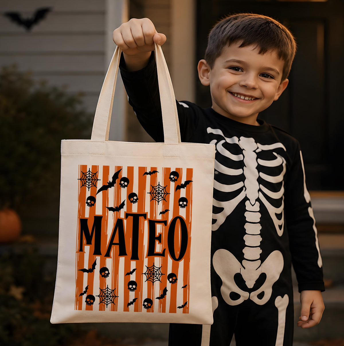Personalized Halloween Canvas Tote Bag