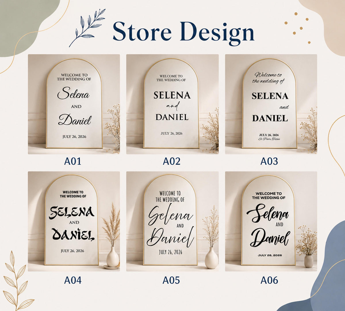Personalized Wedding Mirror Decal, Custom Vinyl Reception Sign Decor