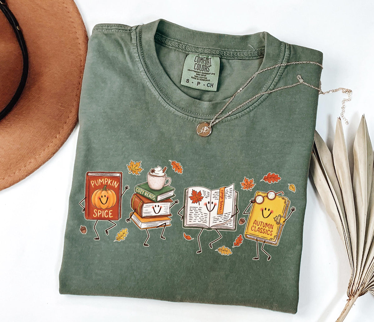 Fall Books Comfort Colors® Shirt, Fall Season Bookish T-Shirt, Autumn Lovers Gift Tee