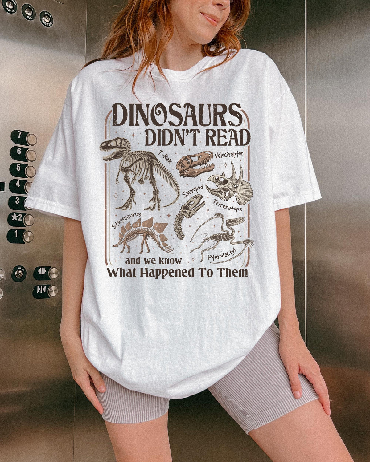 Dinosaurs Didn't Read Comfort Colors® Shirt, Funny Book Lover Shirt, Librarian Tee, Bookish Gift Tee