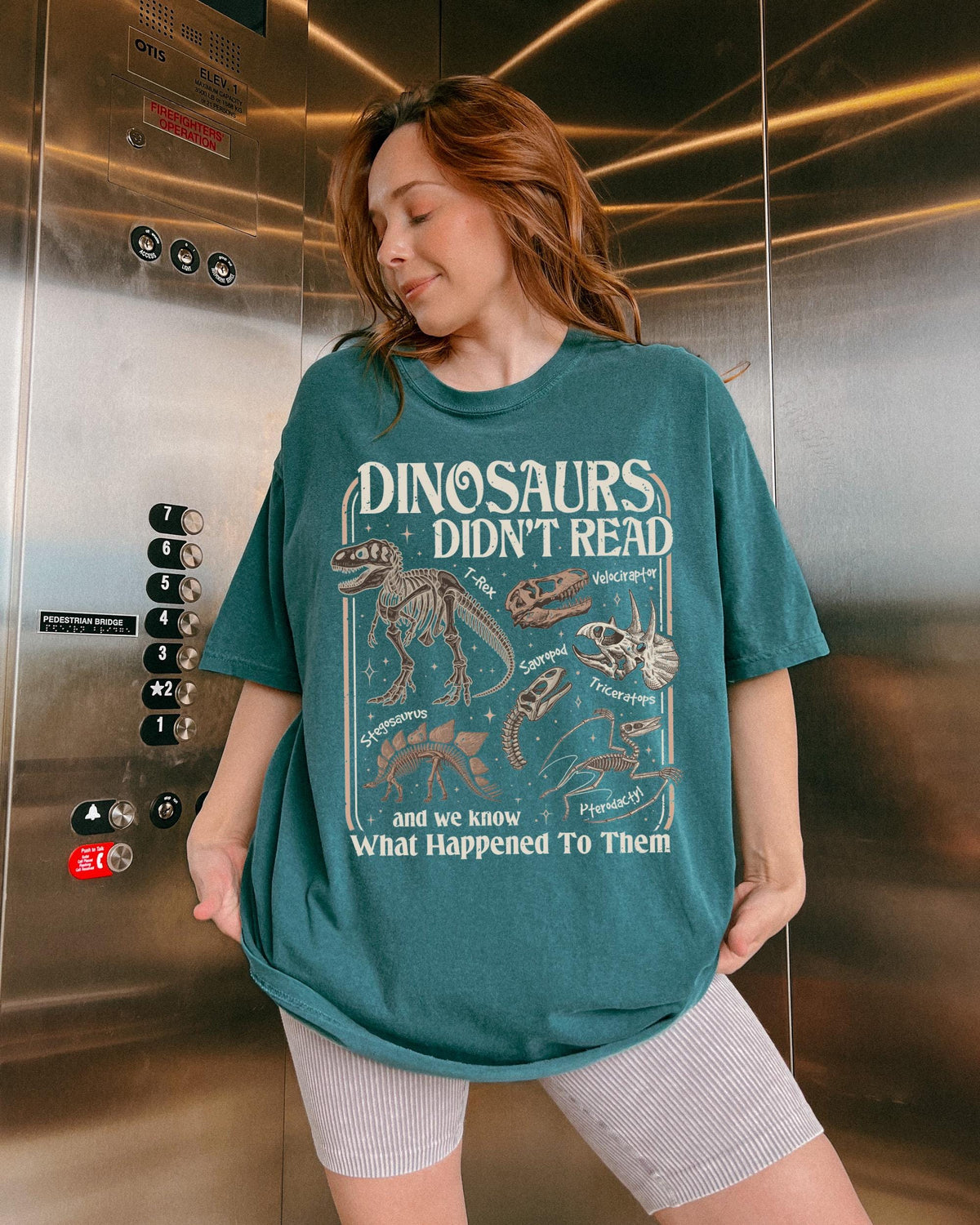 Dinosaurs Didn't Read Comfort Colors® Shirt, Funny Book Lover Shirt, Librarian Tee, Bookish Gift Tee