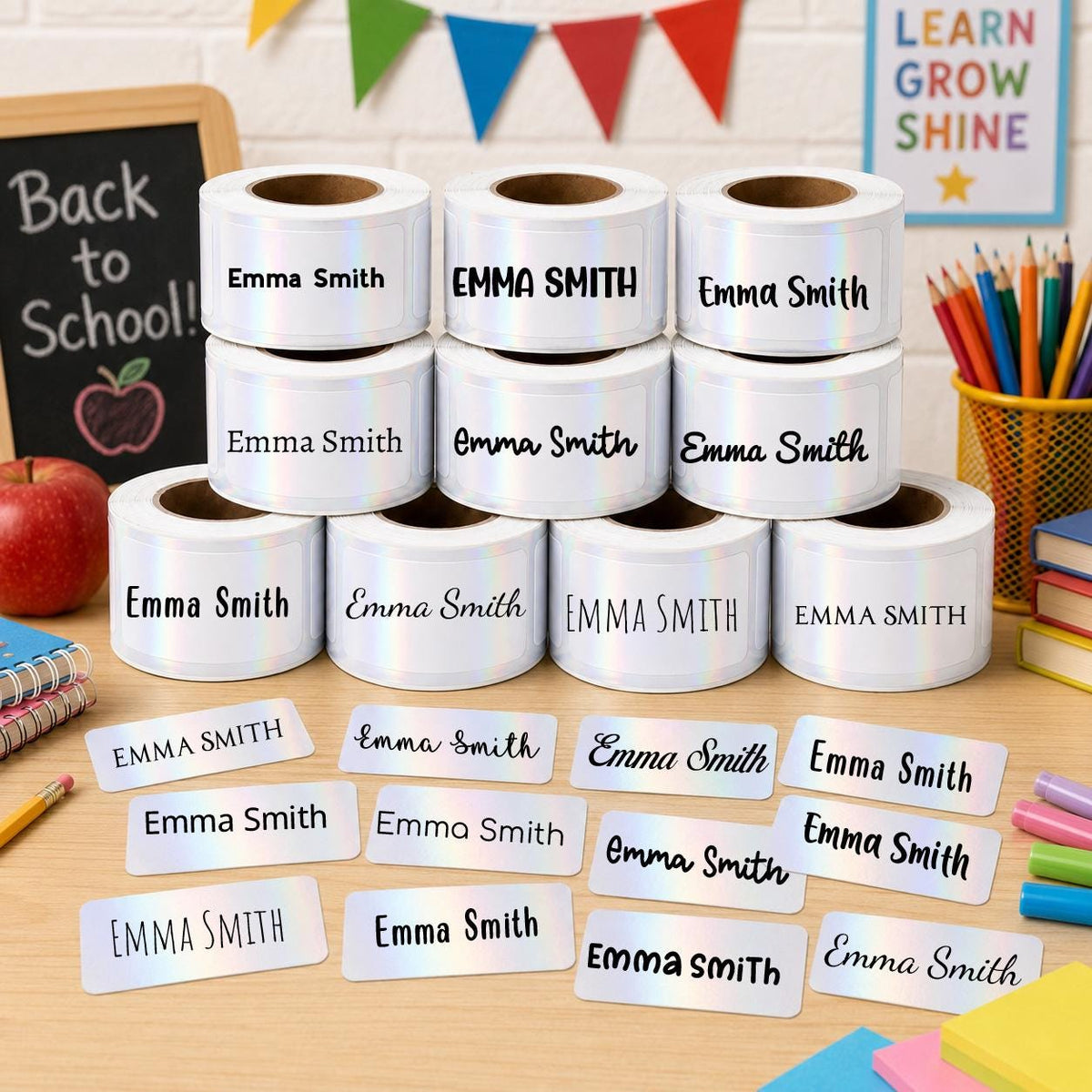 Personalized Kids Name Stickers, Waterproof School Labels (Digital Download)