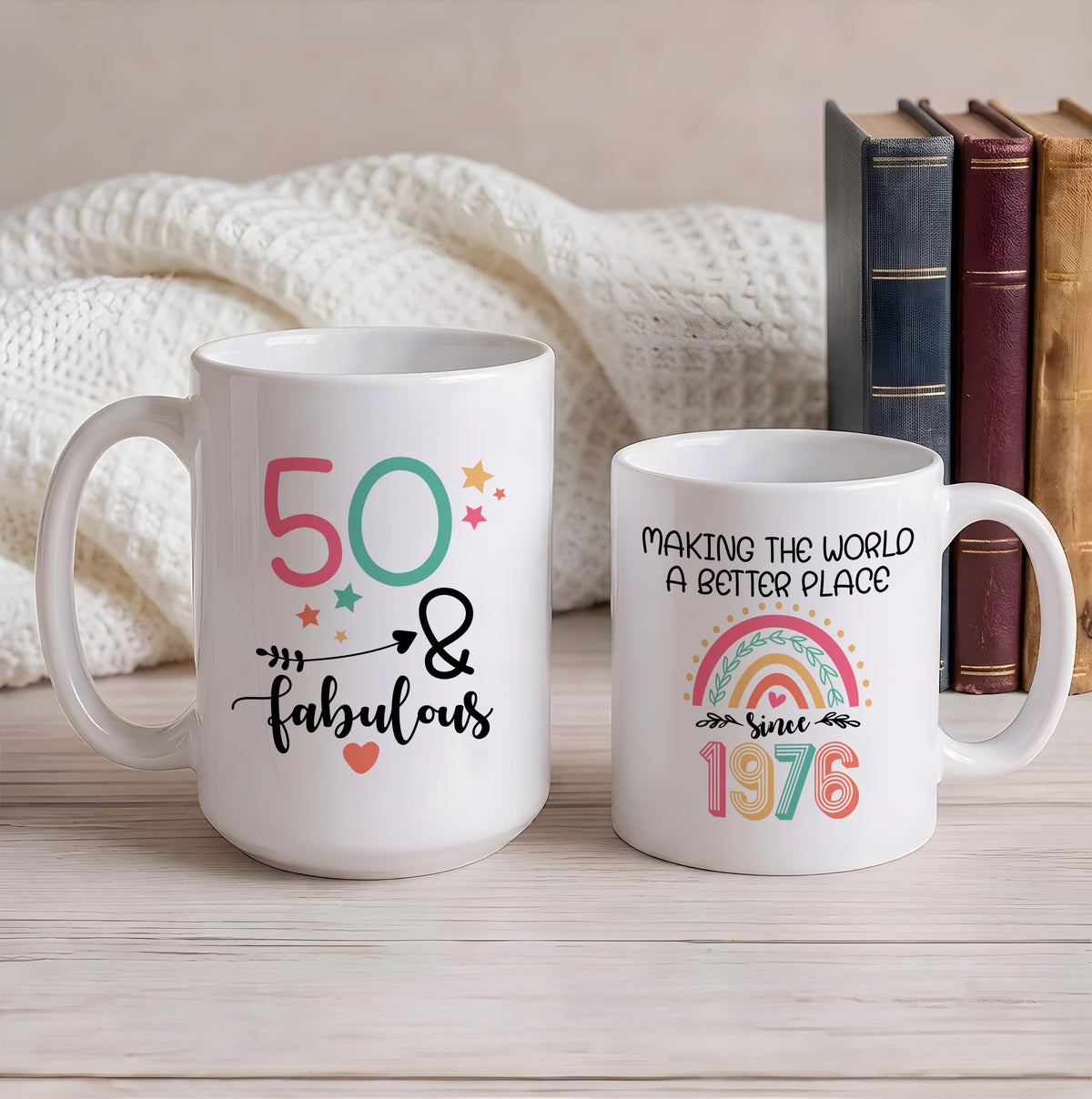 50 and Fabulous Ceramic Tea Cup, Making The World A Better Place Since 1976 Mug