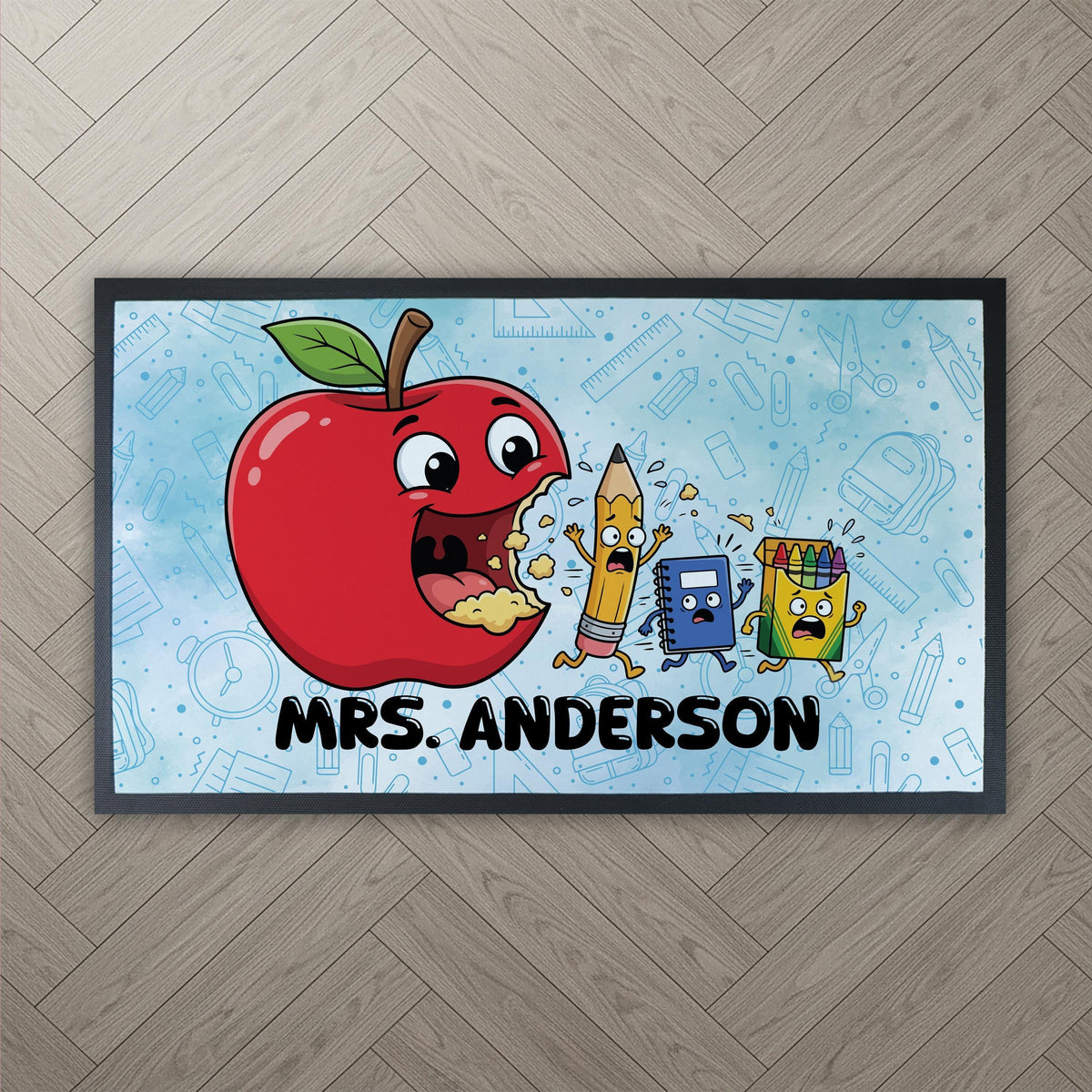 Personalized Funny Teacher Doormat, Classroom Welcome Mat, Elementary School Decor
