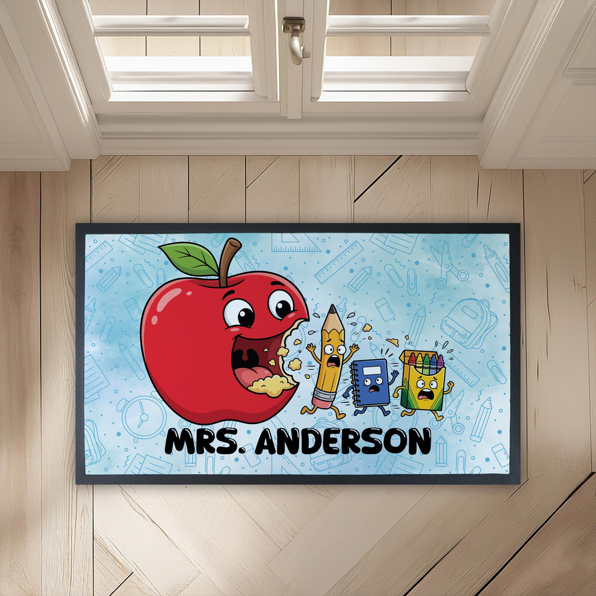Personalized Funny Teacher Doormat, Classroom Welcome Mat, Elementary School Decor