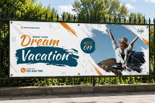 Custom Vinyl Banner, Dream Vacation, Summer Party, Tropical Event Sign