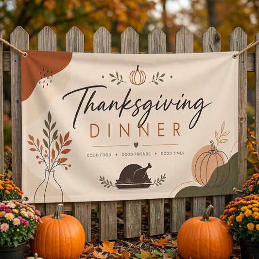Thanksgiving Dinner Banner, Fall Harvest Yard Sign, Autumn Welcome Banner