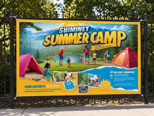 Custom Summer Camp Vinyl Banner, Outdoor Event Sign with Grommets