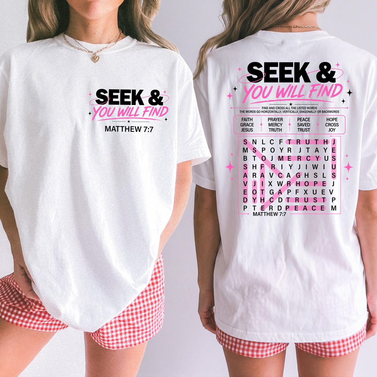 Seek and You Will Find Comfort Colors® Shirt, Bible Verse Tee, Religious Gift Tees