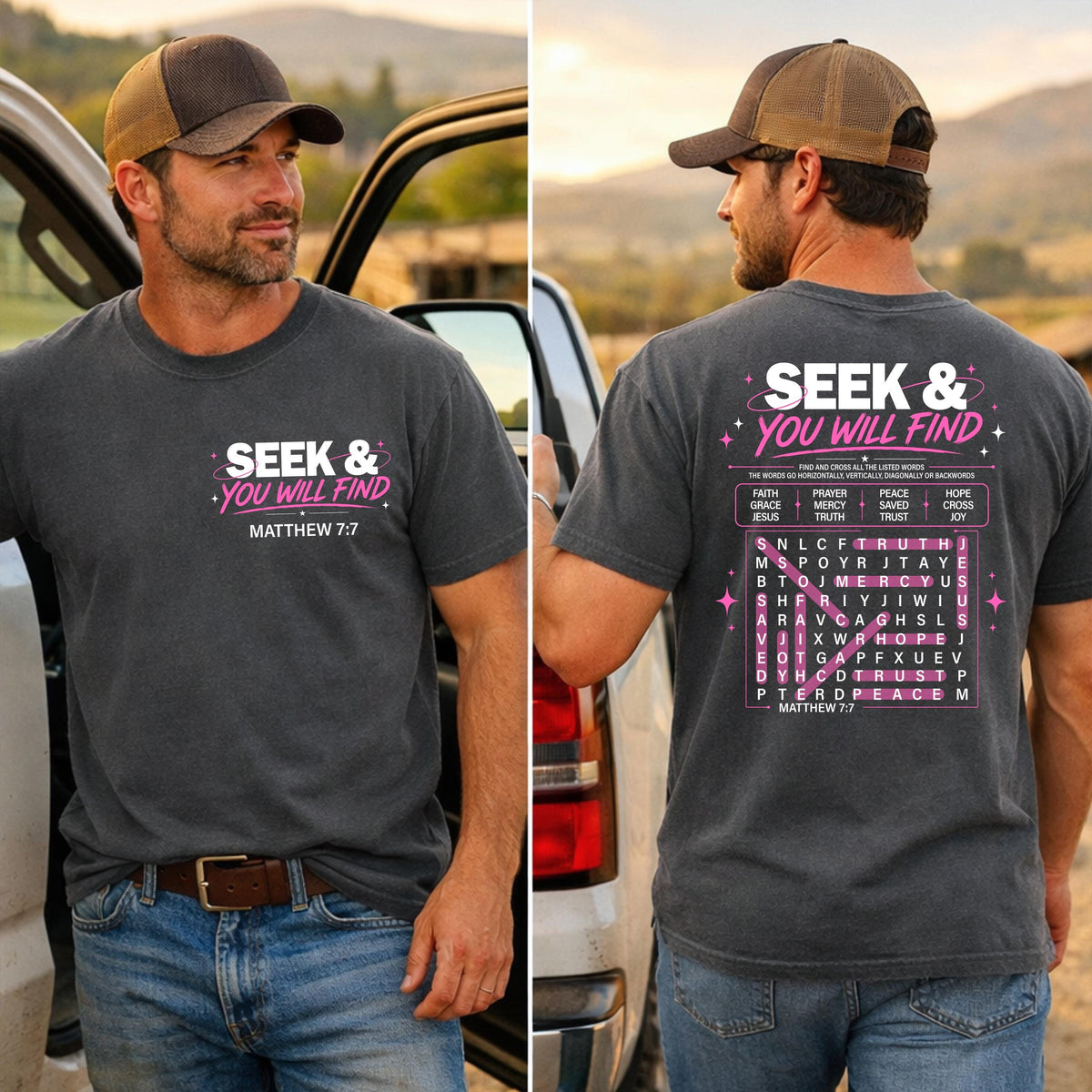 Seek and You Will Find Comfort Colors® Shirt, Bible Verse Tee, Religious Gift Tees