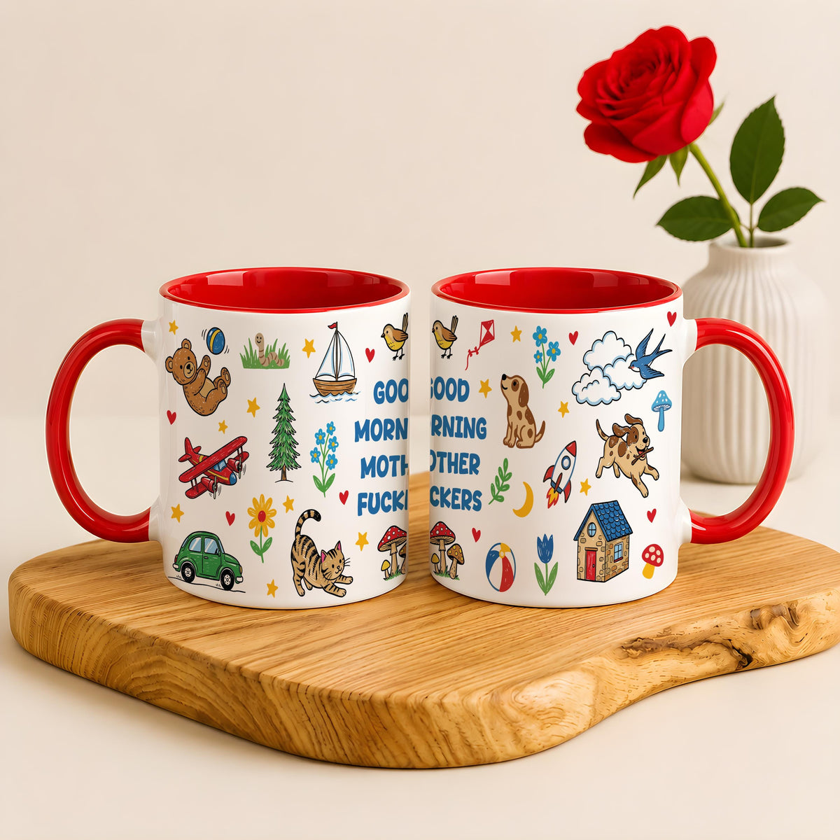 Profane Good Morning Motherfuckers Ceramic Cup, Sarcastic Morning Coffee Mug for Moms