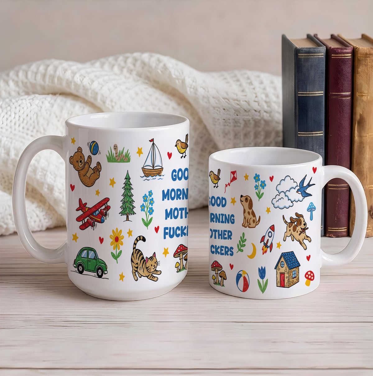 Profane Good Morning Motherfuckers Ceramic Cup, Sarcastic Morning Coffee Mug for Moms