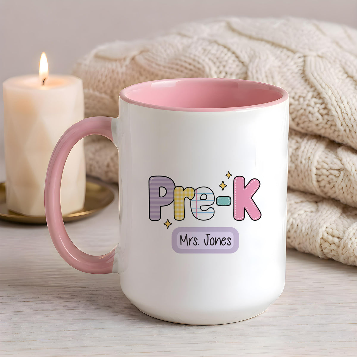 Personalized Teacher Name Grade Level Mug, Elementary School Teacher Coffee Cup