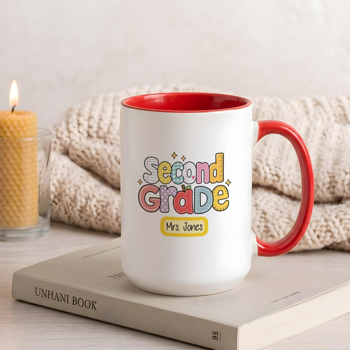 Personalized Teacher Name Grade Level Mug, Elementary School Teacher Coffee Cup
