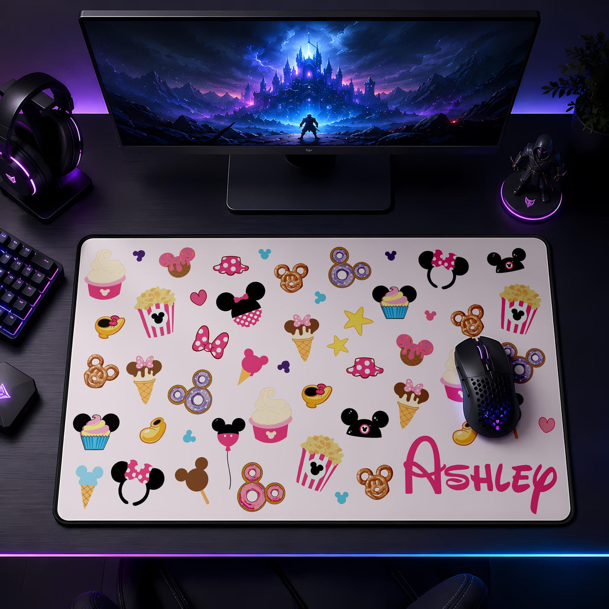 Personalized Magical Theme Park Desk Mat, Cartoon Mousepad, Computer Setup Accessories