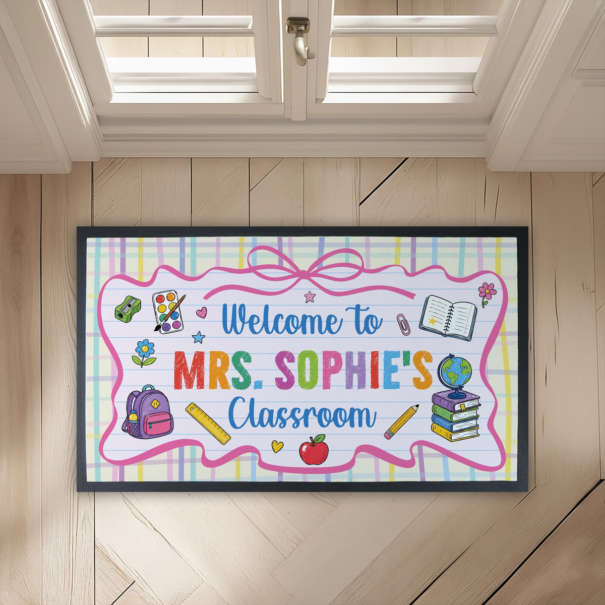 Personalized Classroom Doormat, Custom Teacher Welcome Mat, Welcome to My Classroom Mat